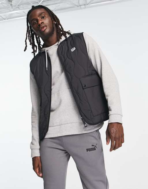 Puma Downtown collarless vest in black | ASOS