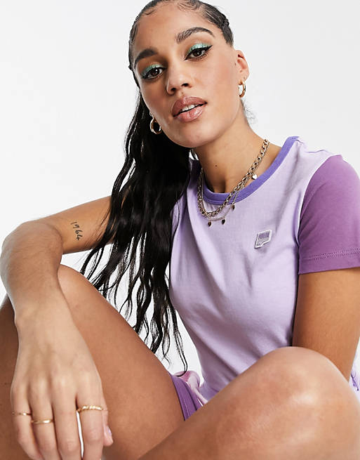  Puma Downtown colourblock t-shirt in lilac and pink - exclusive to  