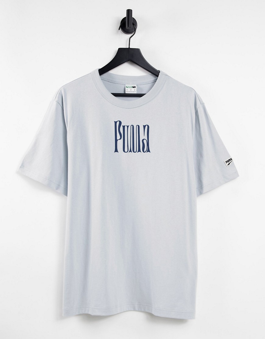 Puma Downtown graphic logo T-shirt in gray