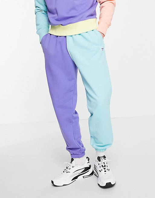Puma Downtown joggers in multi colour block- exclusive to ASOS