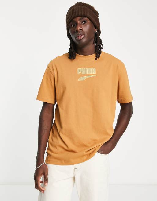 PUMA Downtown Ljusbrun t shirt med logga ASOS