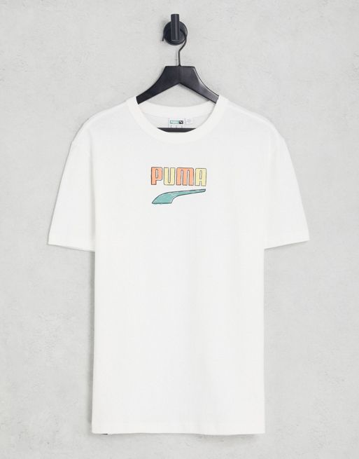 Puma Downtown logo T-shirt in white | ASOS