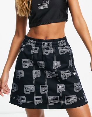 Puma downtown monogram skirt in black