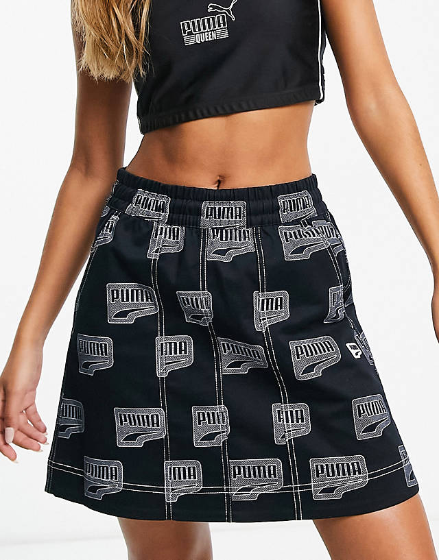 Puma - downtown monogram skirt in black