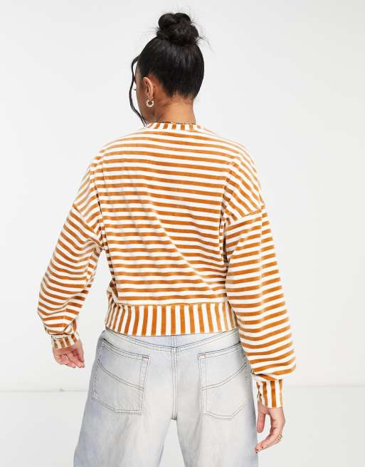 Puma Downtown oversized velour crewneck sweatshirt in desert tan ASOS