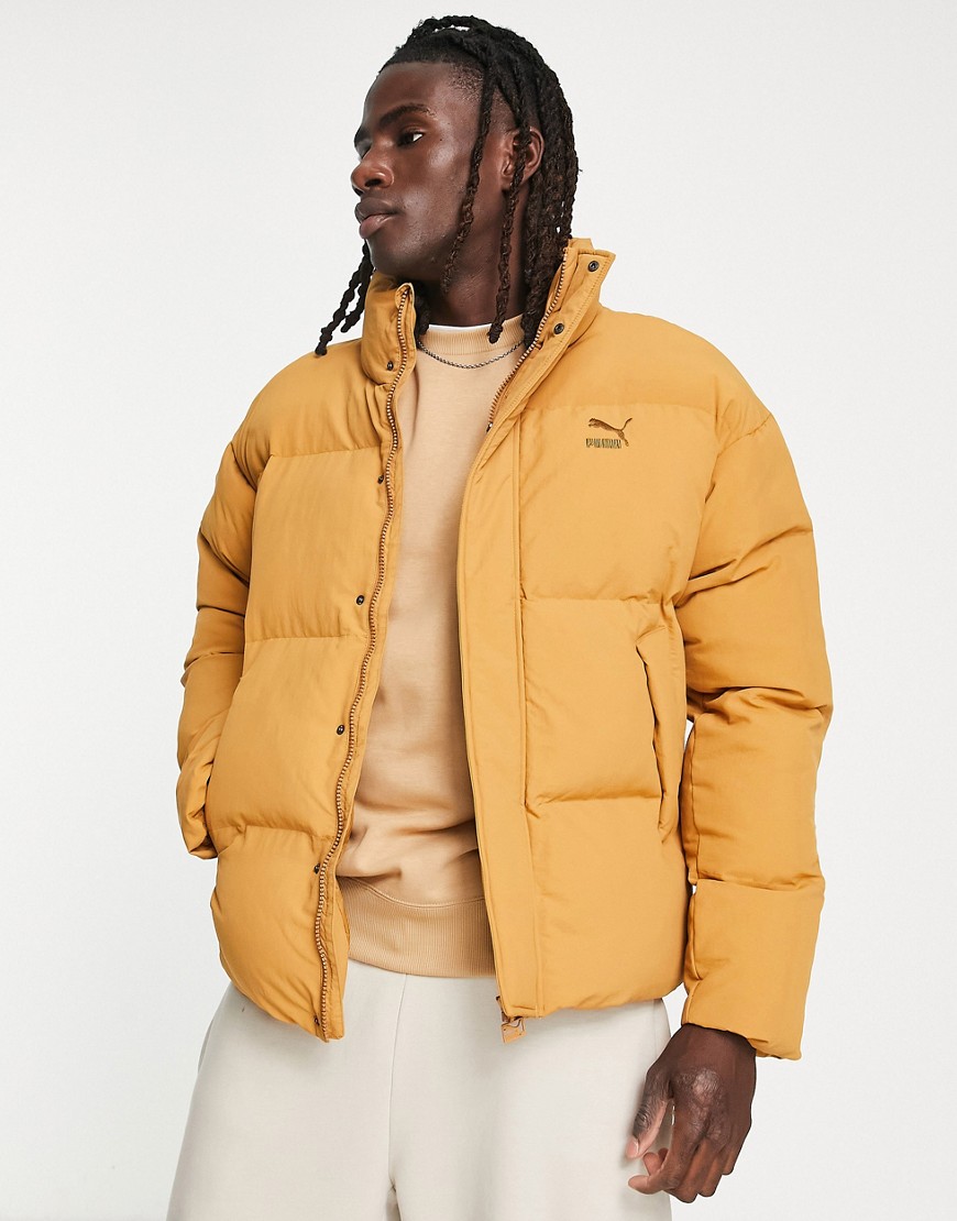Puma downtown padded jacket in tan-Brown