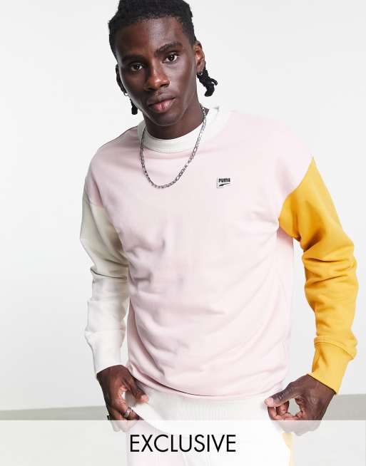 PUMA – Downtown – Rosa blockfärgad sweatshirt, endast hos ASOS