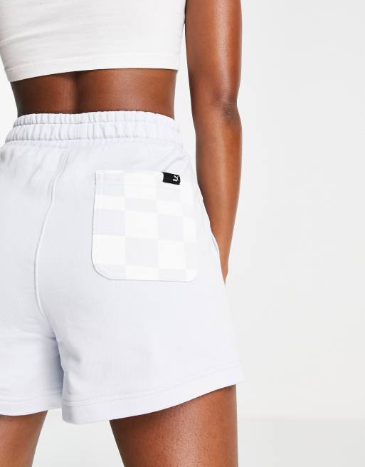 Puma Downtown shorts in checkerboard color block in pale