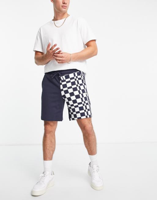 Mens black and shop white checkered shorts