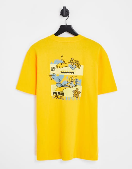 Puma - Downtown - T-shirt met print in oranje