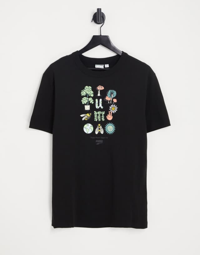 Puma Downtown T-shirt with cartoon graphics