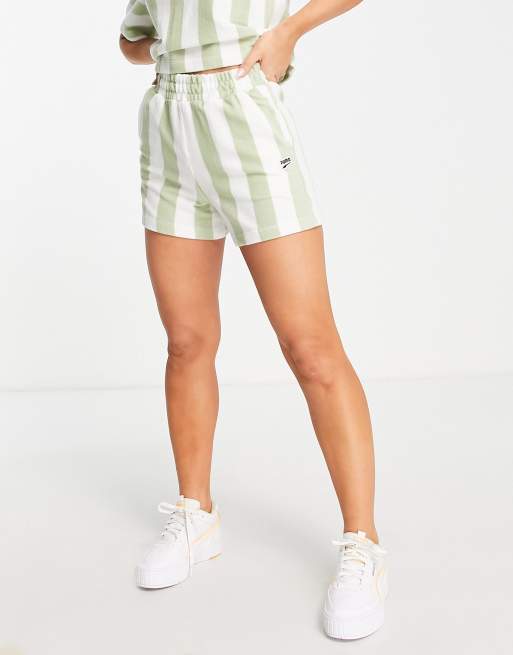 Puma Downtown towelling shorts in green stripe - exclusive to ASOS | ASOS