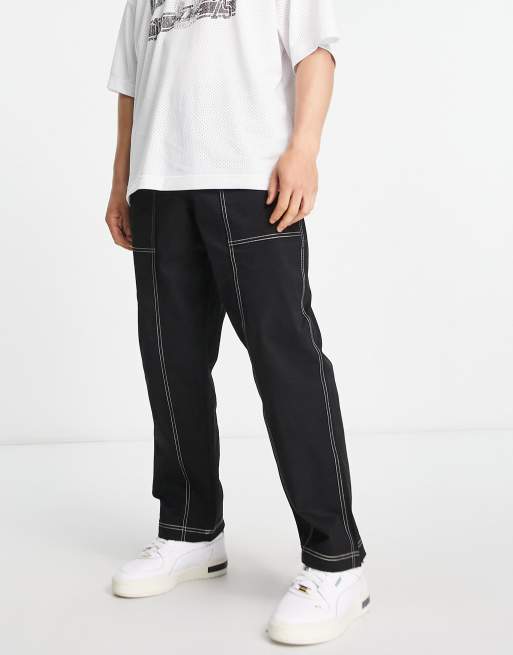 Puma sweatpants with white stripe best sale