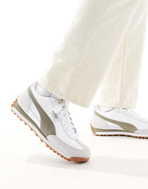 Puma Easy Rider trainers in white & khaki - view 1
