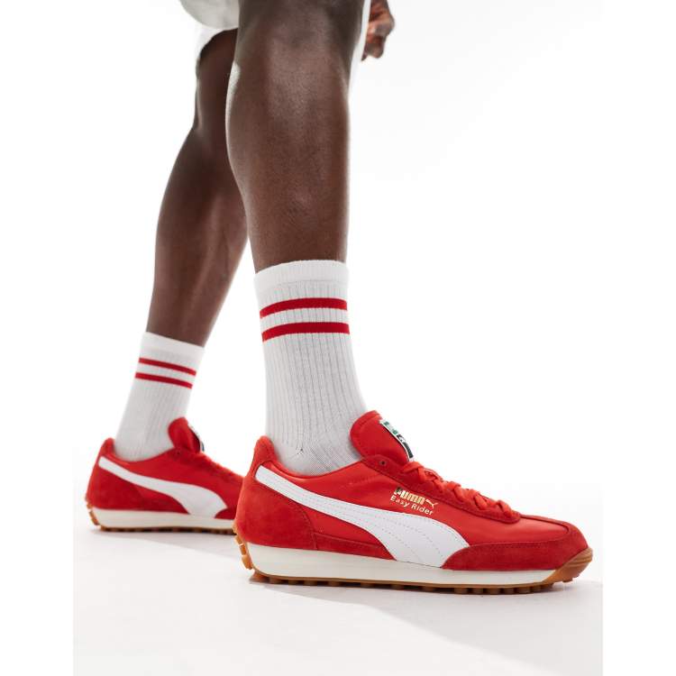 Puma Easy Rider Vintage trainers in red ASOS