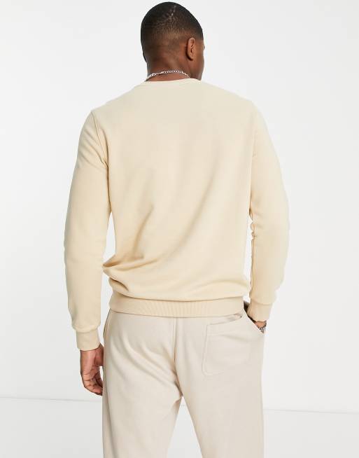 Puma emboidered logo sweatshirt in beige exclusive to ASOS