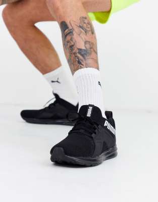 puma enzo weave black white