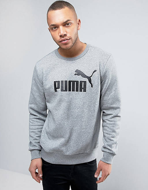 Puma ESS No.1 Crew Neck Sweatshirt In Grey 838252 03 | ASOS