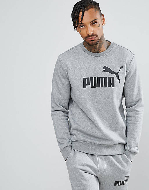 Puma ESS No.1 Crew Neck Sweatshirt In Grey 83825203 | ASOS