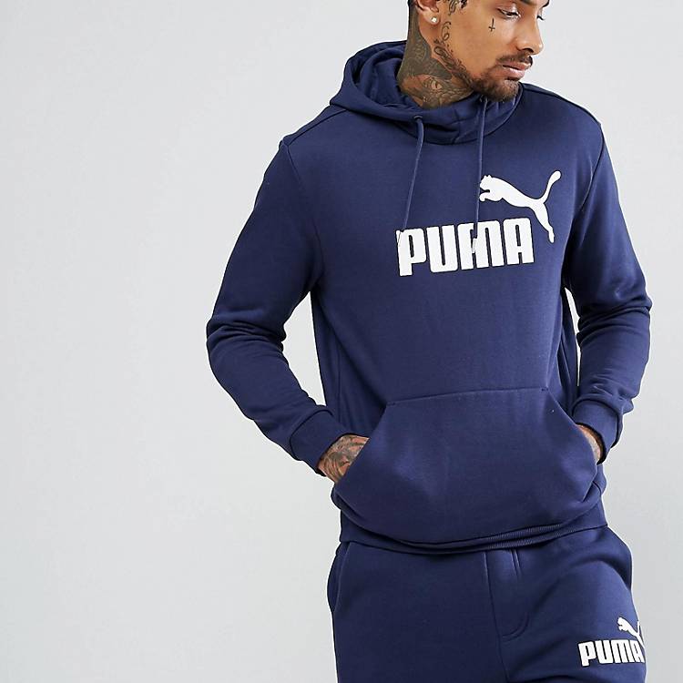 Puma ESS No.1 Pullover Hoodie In Navy 83825706 | ASOS