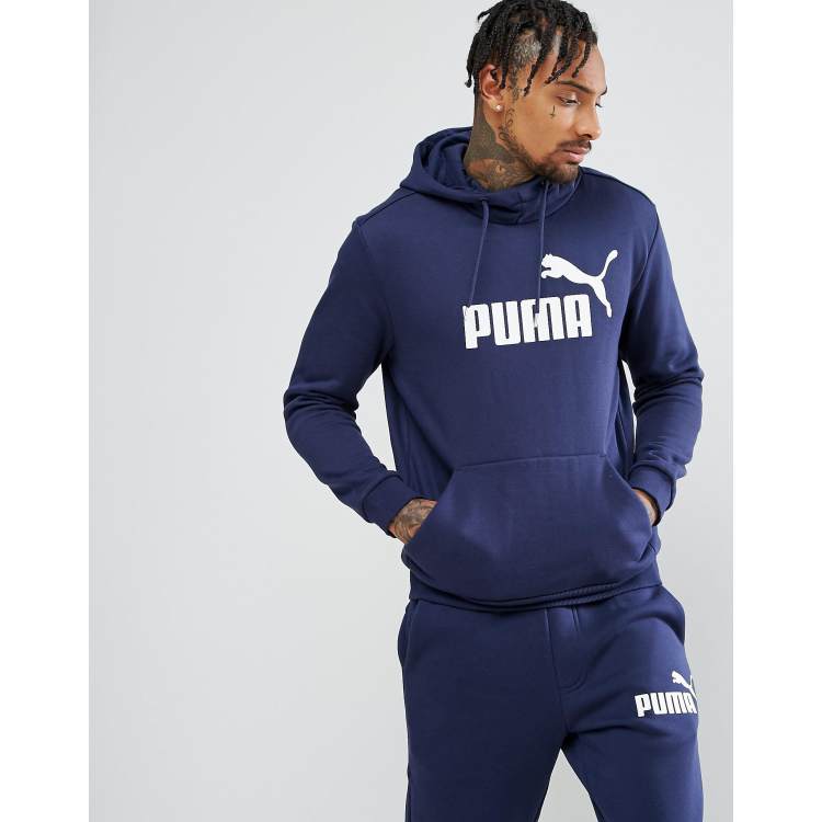 Puma ESS No.1 Pullover Hoodie In Navy 83825706 | ASOS