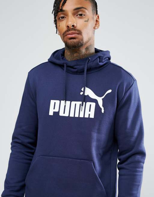 Puma ESS No.1 Pullover Hoodie In Navy 83825706