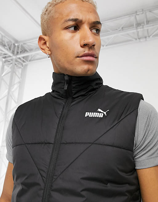 Puma ESS padded vest in black | ASOS