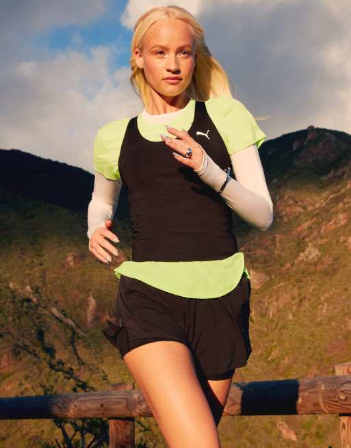 PUMA Essential 2 in 1 racer tank top in black, 2 of 4