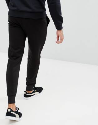 puma essentials skinny fit joggers in black