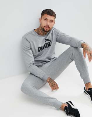 puma essentials skinny fit joggers in grey