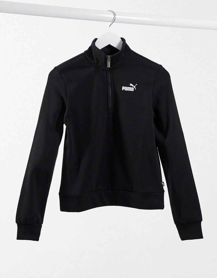 PUMA - Essential - Sweatshirt met halve ritssluiting in zwart