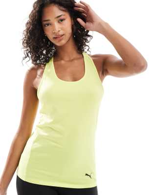 PUMA Essential - Tanktop in Limettengrün mit Ringerrücken-Gelb