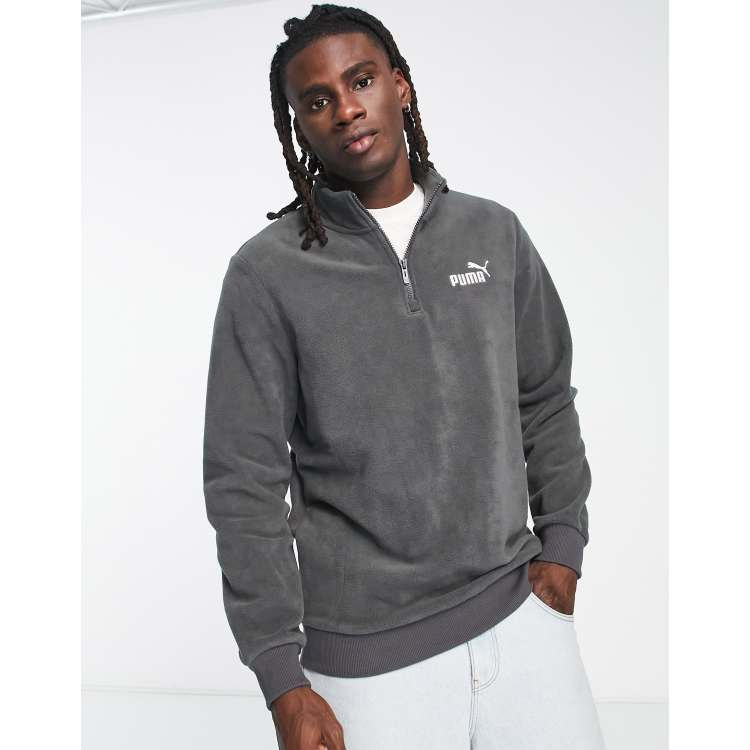 Puma essentials 1 4 zip fleece in grey