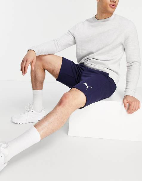 Puma Essentials cat logo 10 inch shorts in navy - view 1