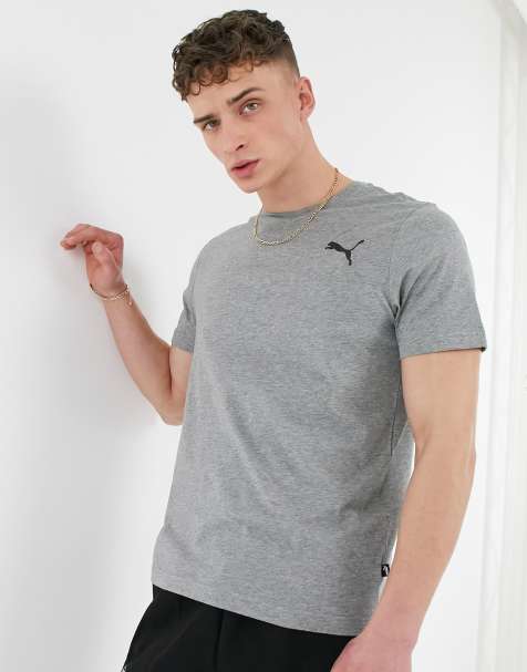 Puma Essentials cat logo t-shirt in all grey - view 1