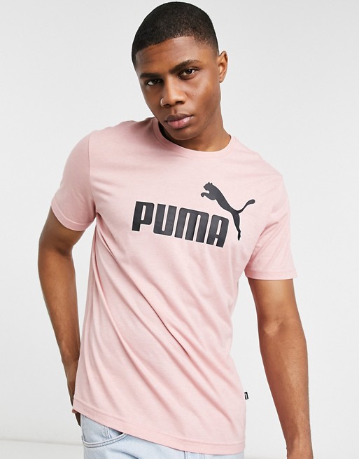 Puma Essentials chest logo t-shirt in pastel pink