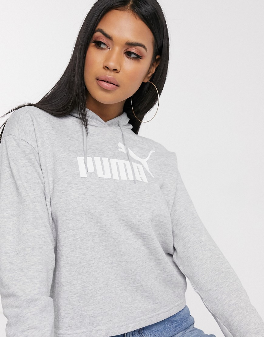 Puma Essentials cropped hoody in grey