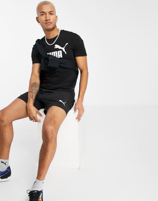 Puma – Essentials – Czarny T-shirt z dużym logo, 4 z 4