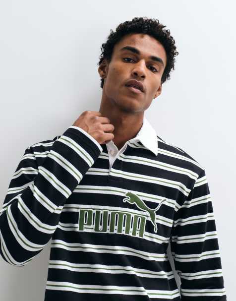 Puma Essentials elevated no. 1 relaxed rugby polo in black - view 1