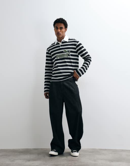 Puma Essentials elevated no. 1 relaxed rugby polo in black, 3 of 5