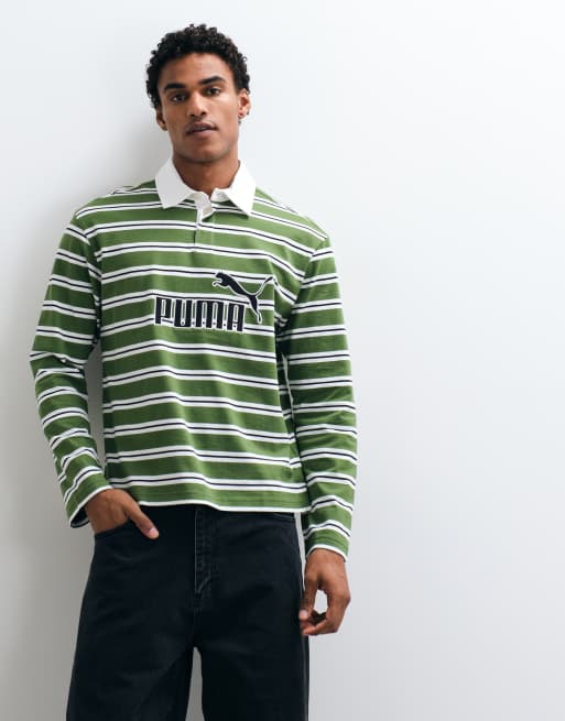 Puma Essentials elevated no. 1 relaxed rugby polo in green, 2 of 5