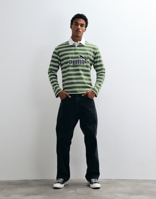 Puma Essentials elevated no. 1 relaxed rugby polo in green, 3 of 5