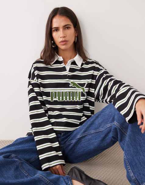 Puma Essentials elevated no.1 logo oversized rugby polo in black - view 1