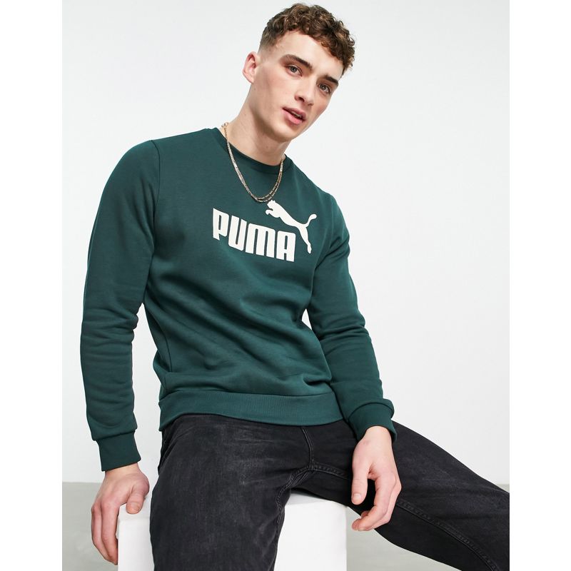 Uomo Felpe con e senza cappuccio Puma - Essentials - Felpa con logo grande verde scuro