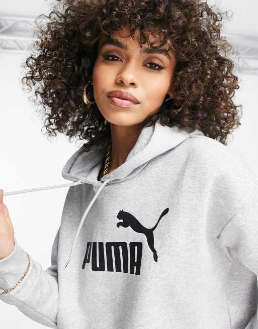 Felpa puma cheap grigia con cappuccio