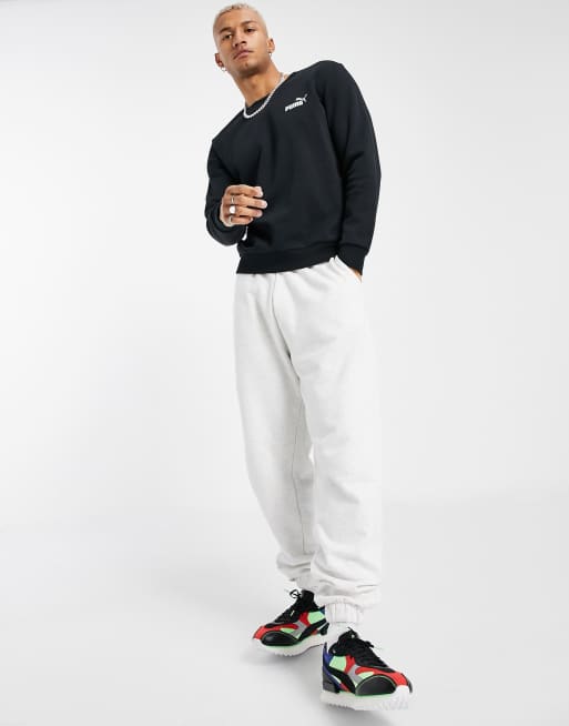Puma Essentials - Felpa nera con logo piccolo, 4 di 4