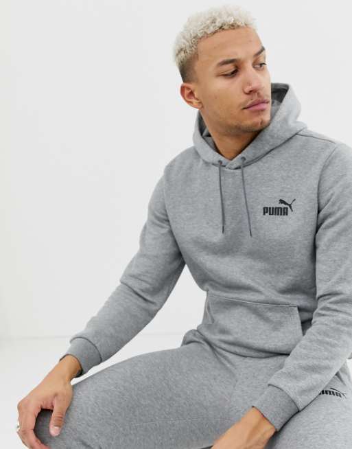 Puma – Essentials – Grå huvtröja med liten logga
