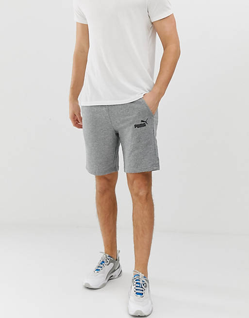 Puma – Essentials – Graue Shorts mit Logo