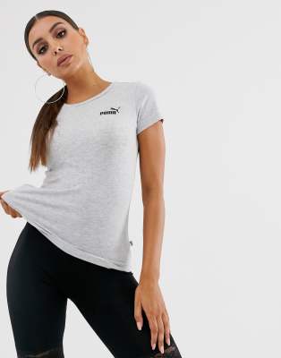 Puma Essentials Graues T Shirt Mit Kleinem Logo Fodesep