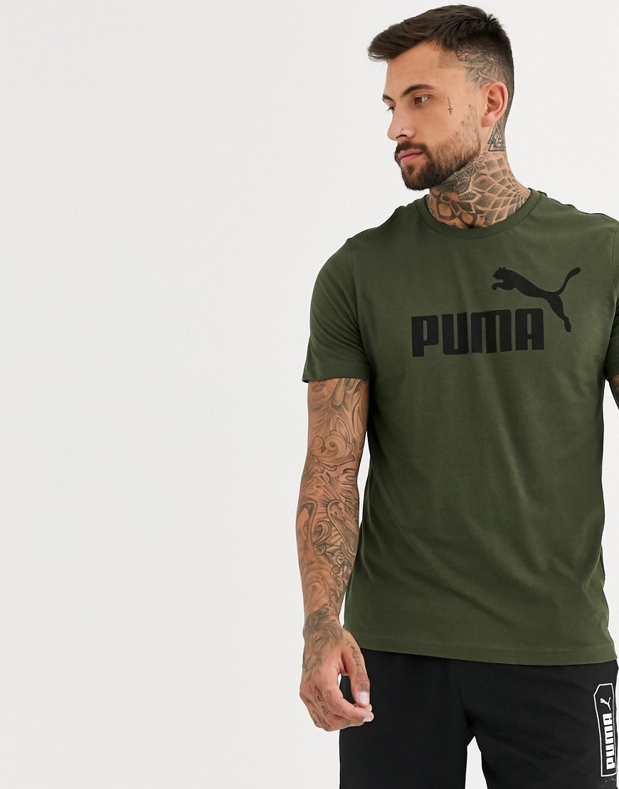 Puma – Essentials – Grön t-shirt